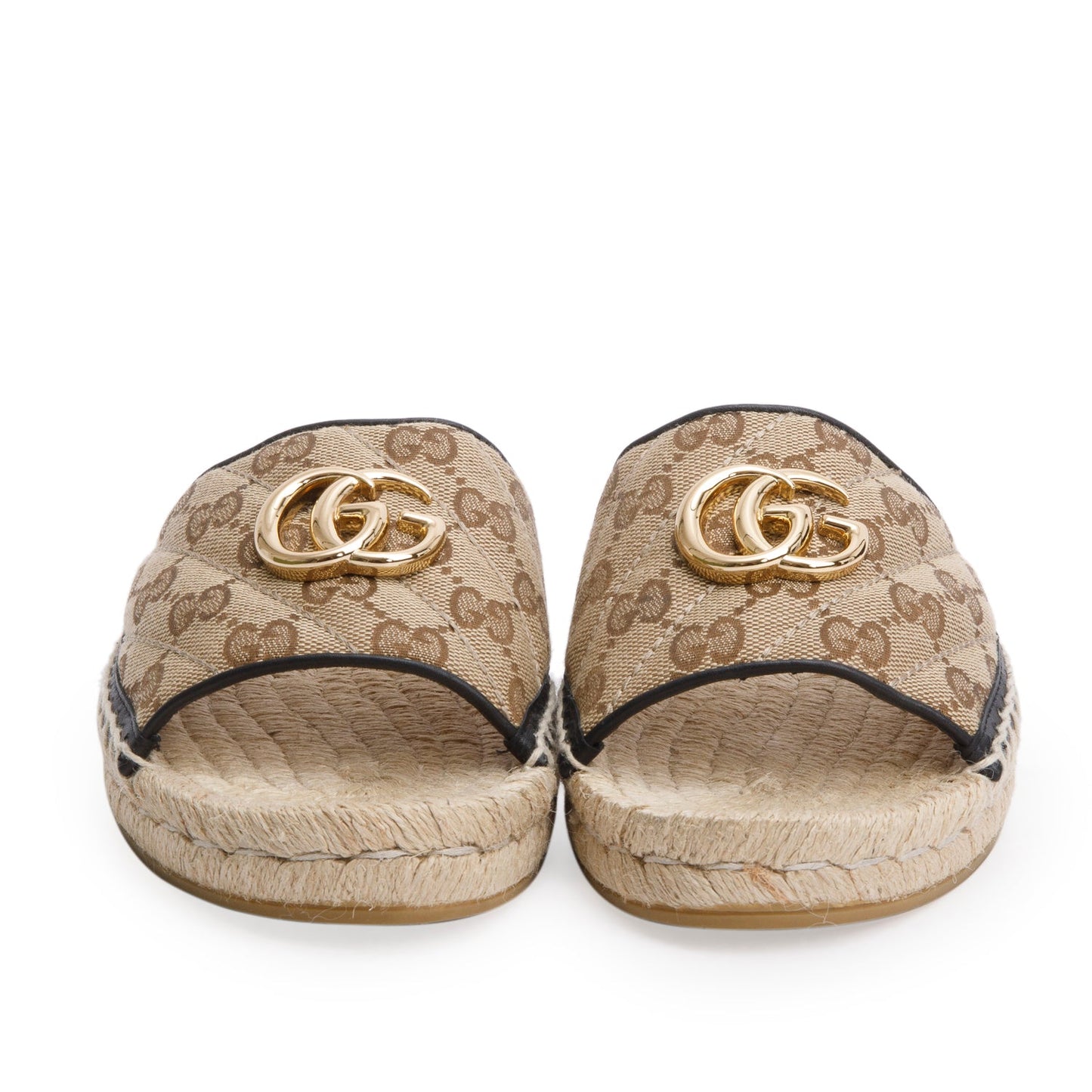 Gucci GG Matelasse Canvas Espadrille Sandals, Size 37.5