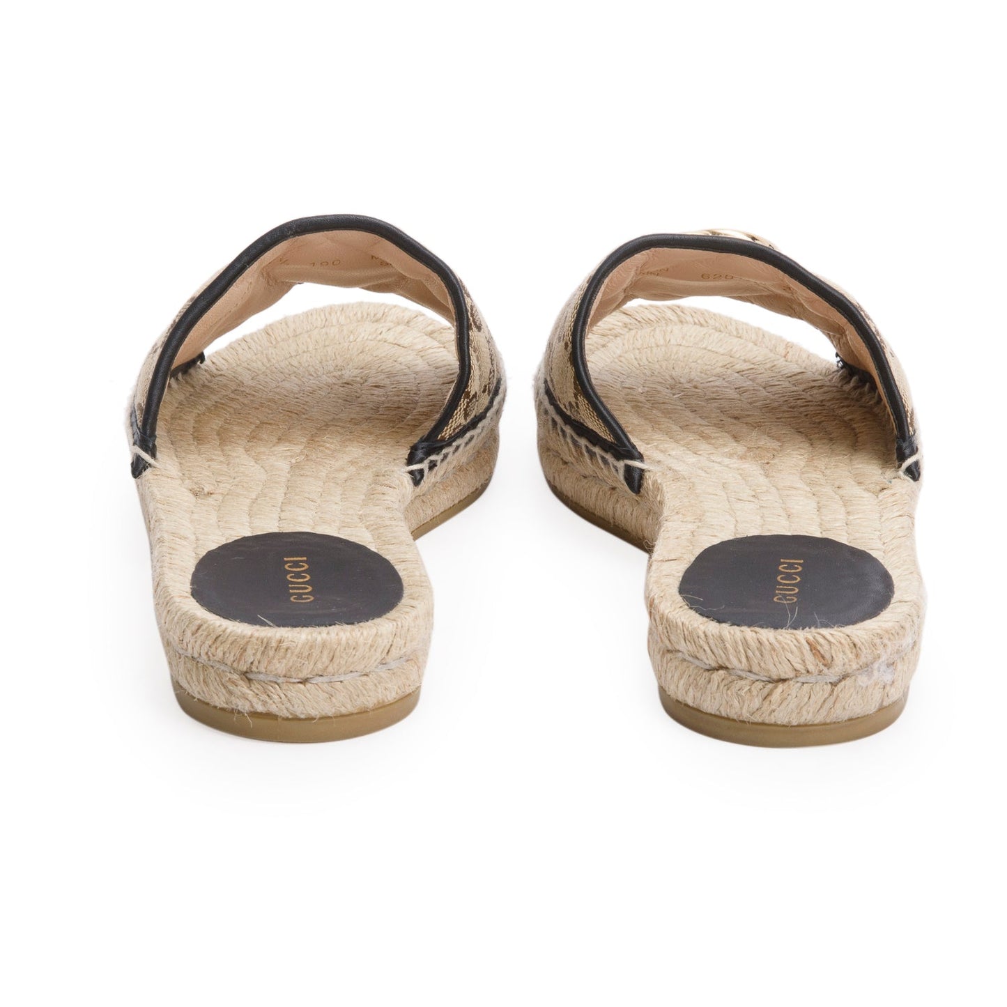 Gucci GG Matelasse Canvas Espadrille Sandals, Size 37.5