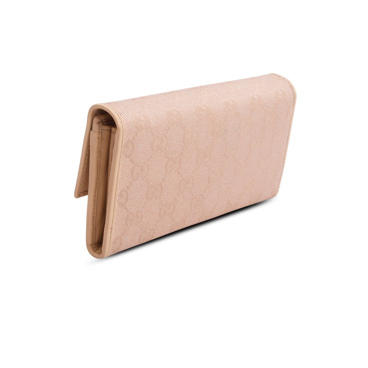 Gucci Metallic Pink GG Canvas Lovely Heart Continental Wallet