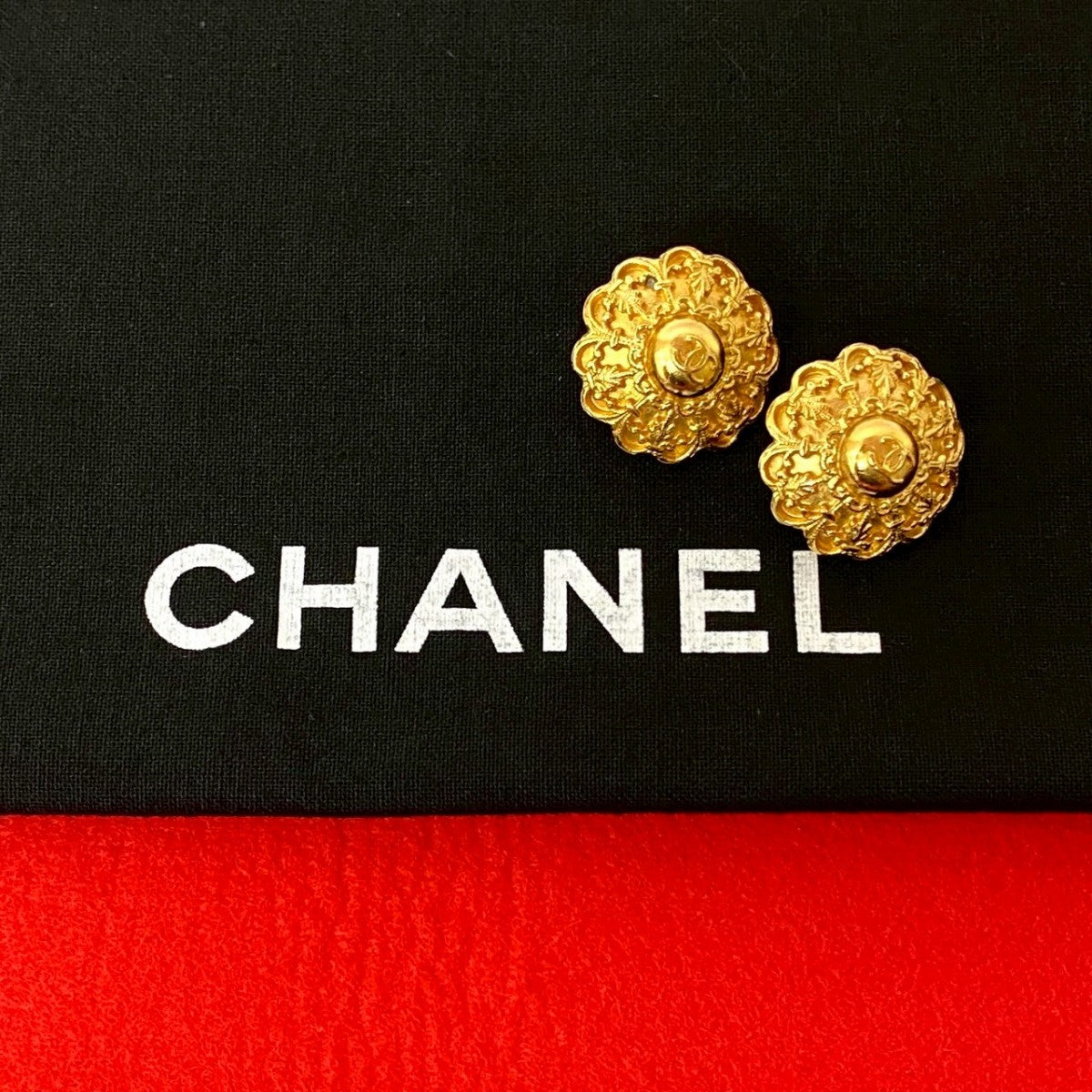 CHANEL Earring Gold Plated gold COCO Mark Women