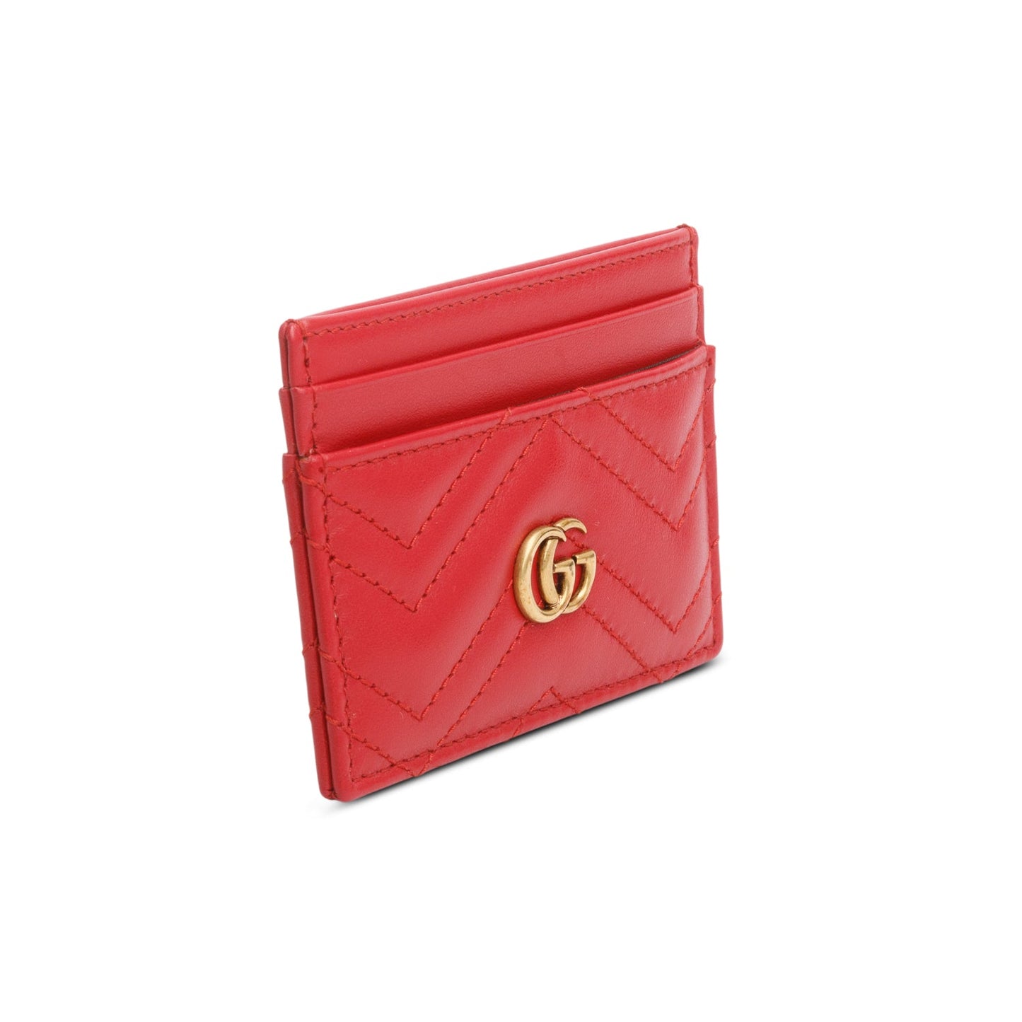 Gucci Red GG Marmont Card Case