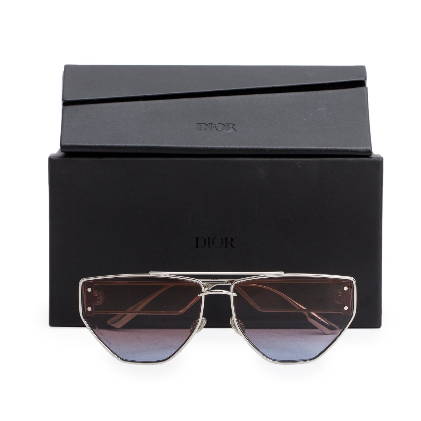 Christian Dior Silver Metal DiorClan2 Aviator Sunglasses
