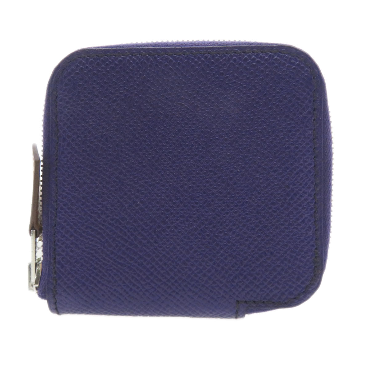 HERMES Coin case Epsom Navy Azap Silkin Mini Compact SilverMetal Women