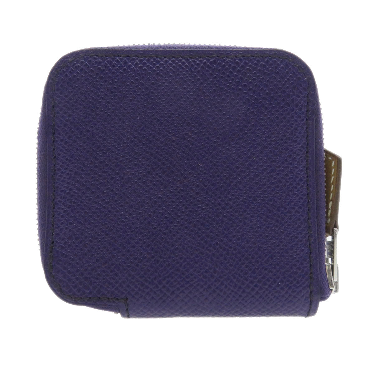 HERMES Coin case Epsom Navy Azap Silkin Mini Compact SilverMetal Women