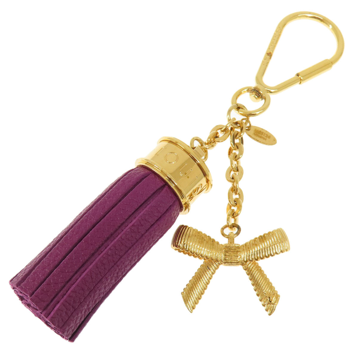 LOUIS VUITTON key ring M65124 metallic purple Tassel ribbon Women