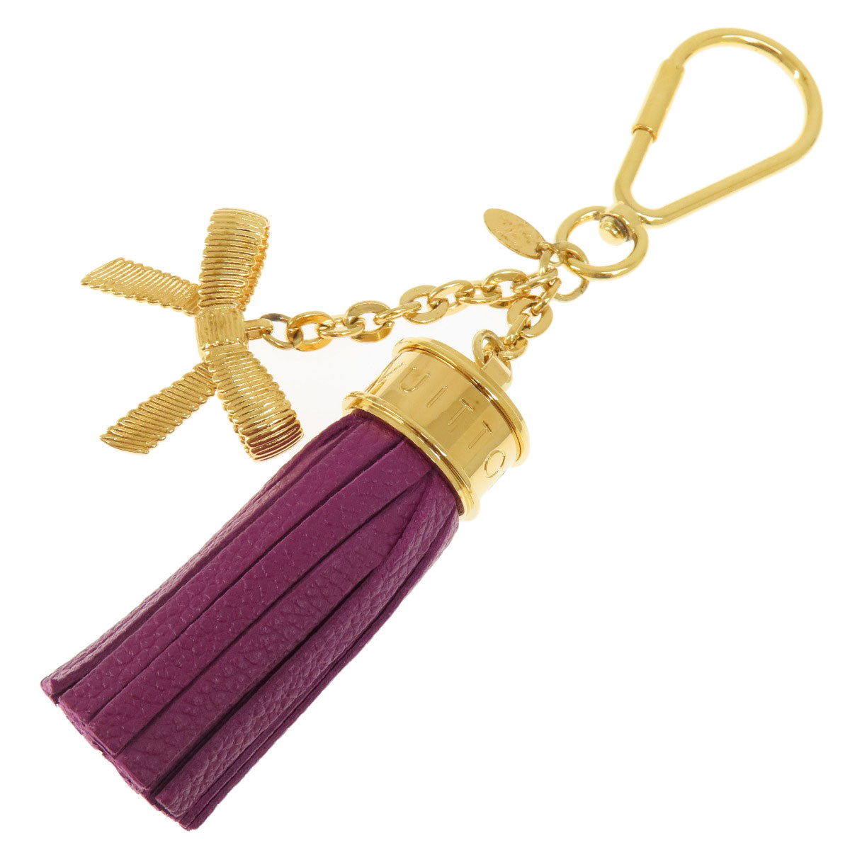 LOUIS VUITTON key ring M65124 metallic purple Tassel ribbon Women