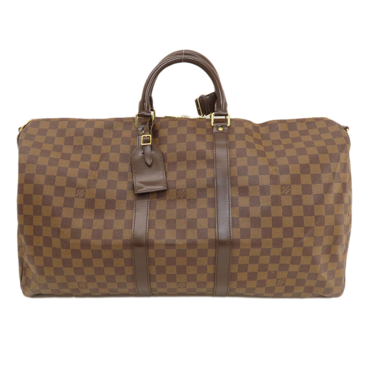 LOUIS VUITTON Boston Duffel bag N41414 Damier canvas Brown Keepall bandouliere55 Damier Ebene Women