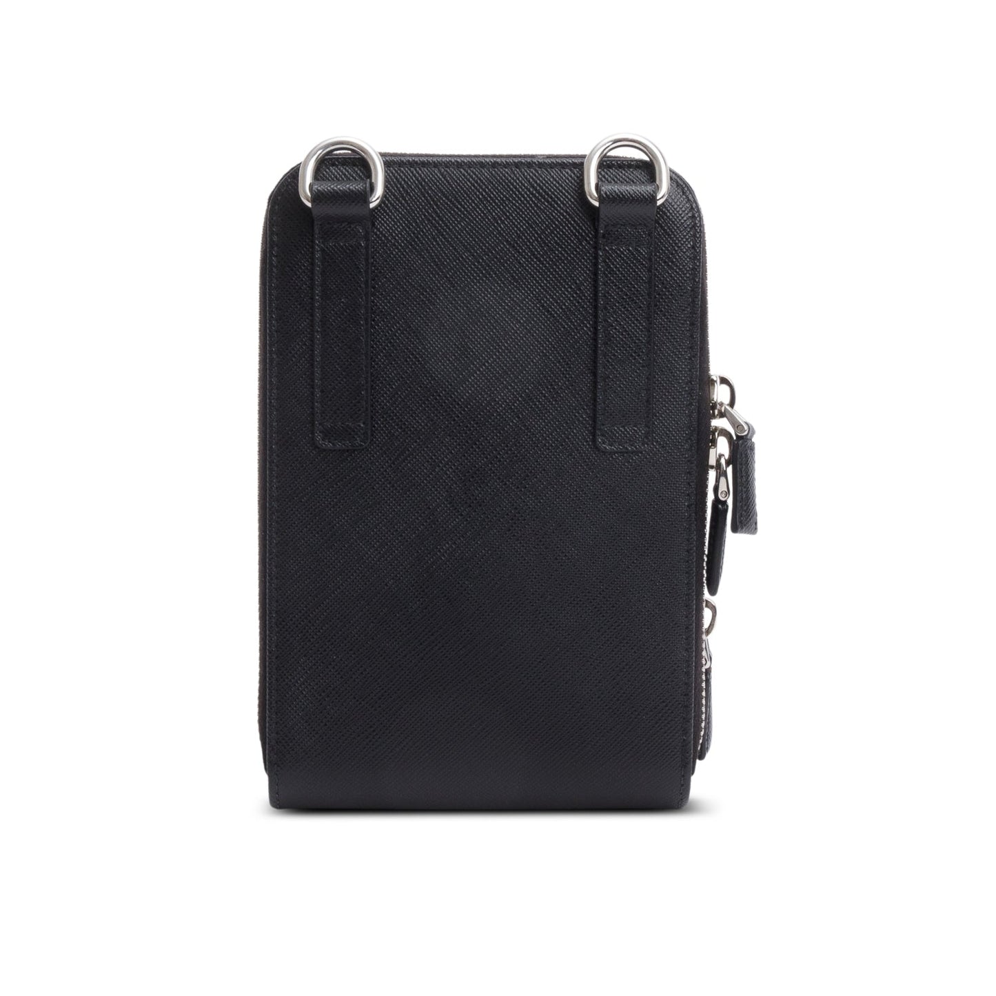 Prada Black Saffiano Leather Smartphone Case Crossbody Bag