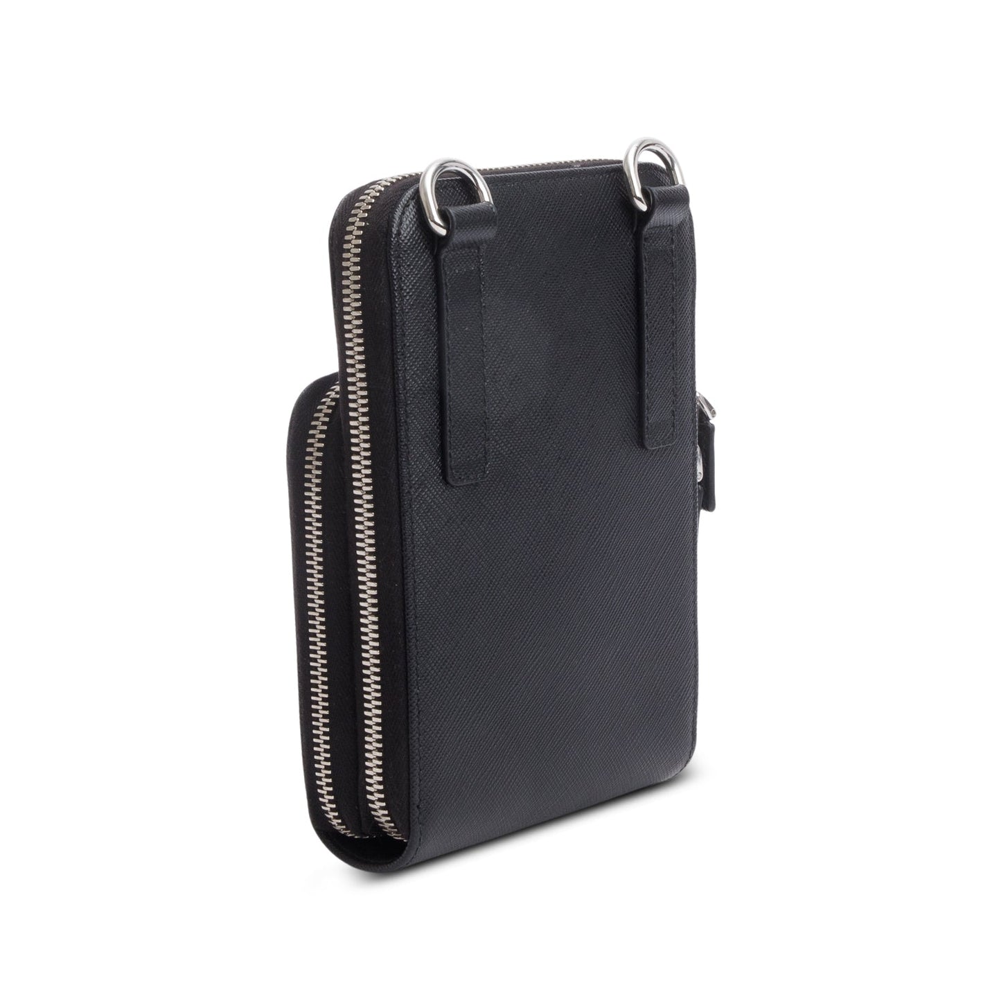 Prada Black Saffiano Leather Smartphone Case Crossbody Bag