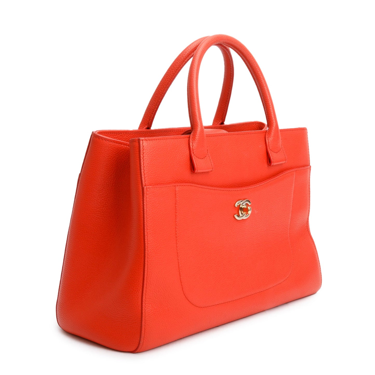 Chanel Red Grained Calfskin Small Neo Executive Shopper Tote