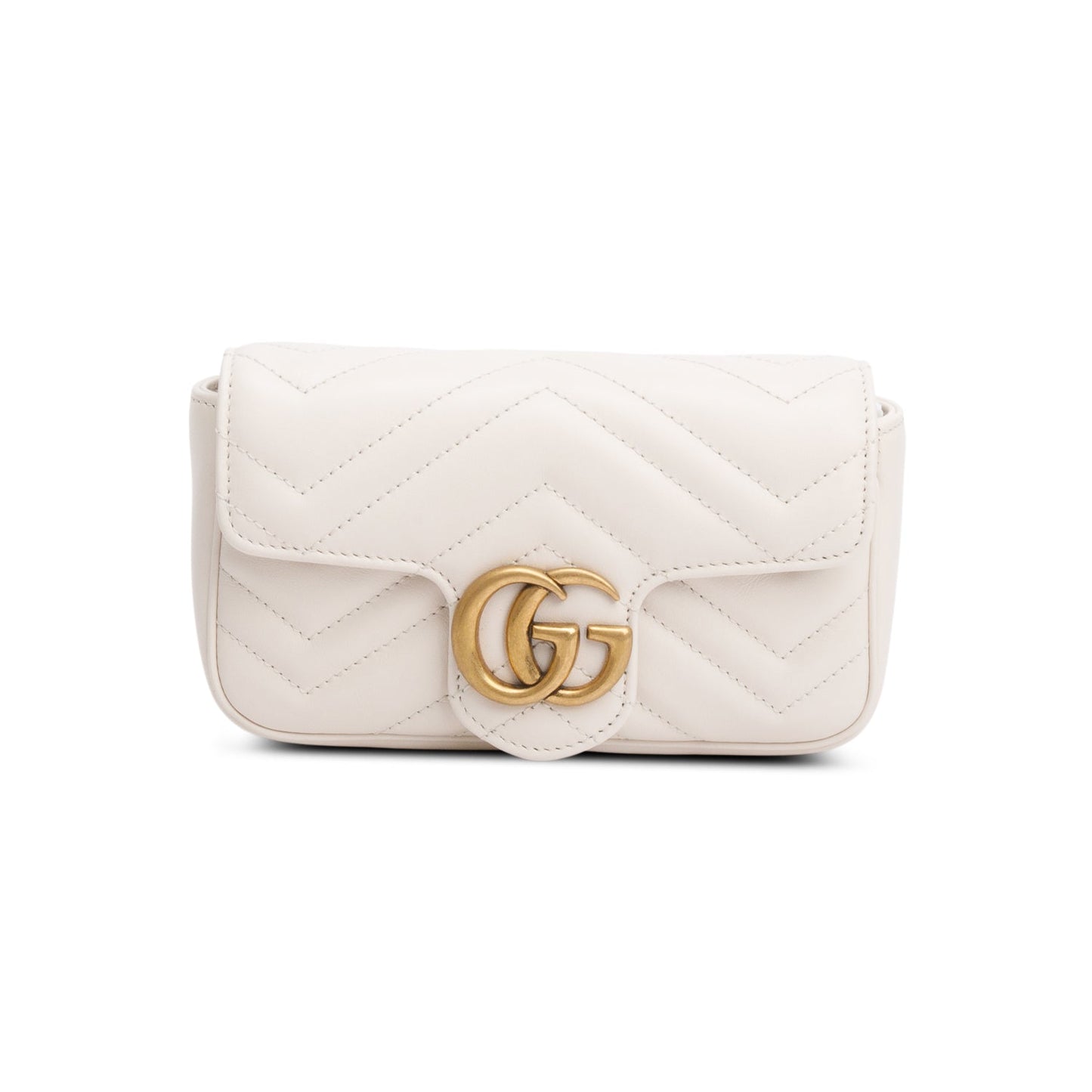 Gucci White GG Marmont Matelasse Leather Mini Shoulder Bag