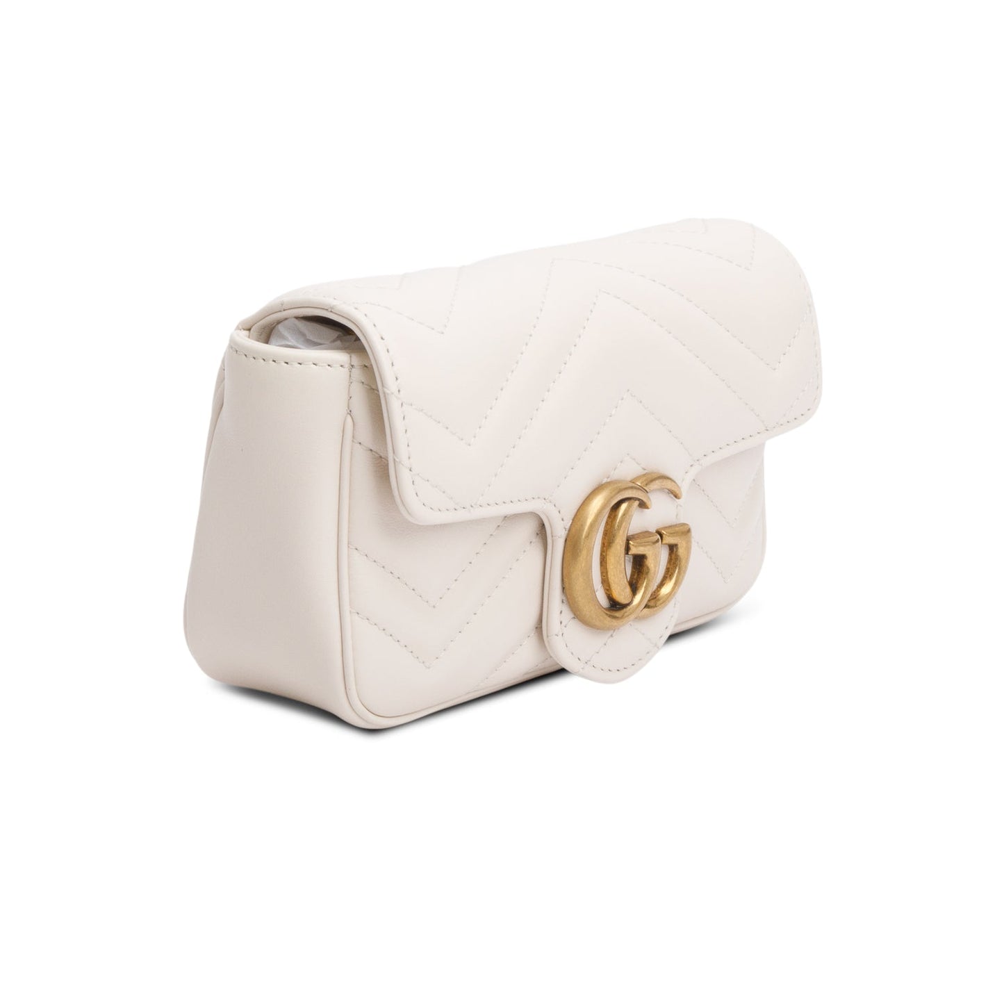Gucci White GG Marmont Matelasse Leather Mini Shoulder Bag