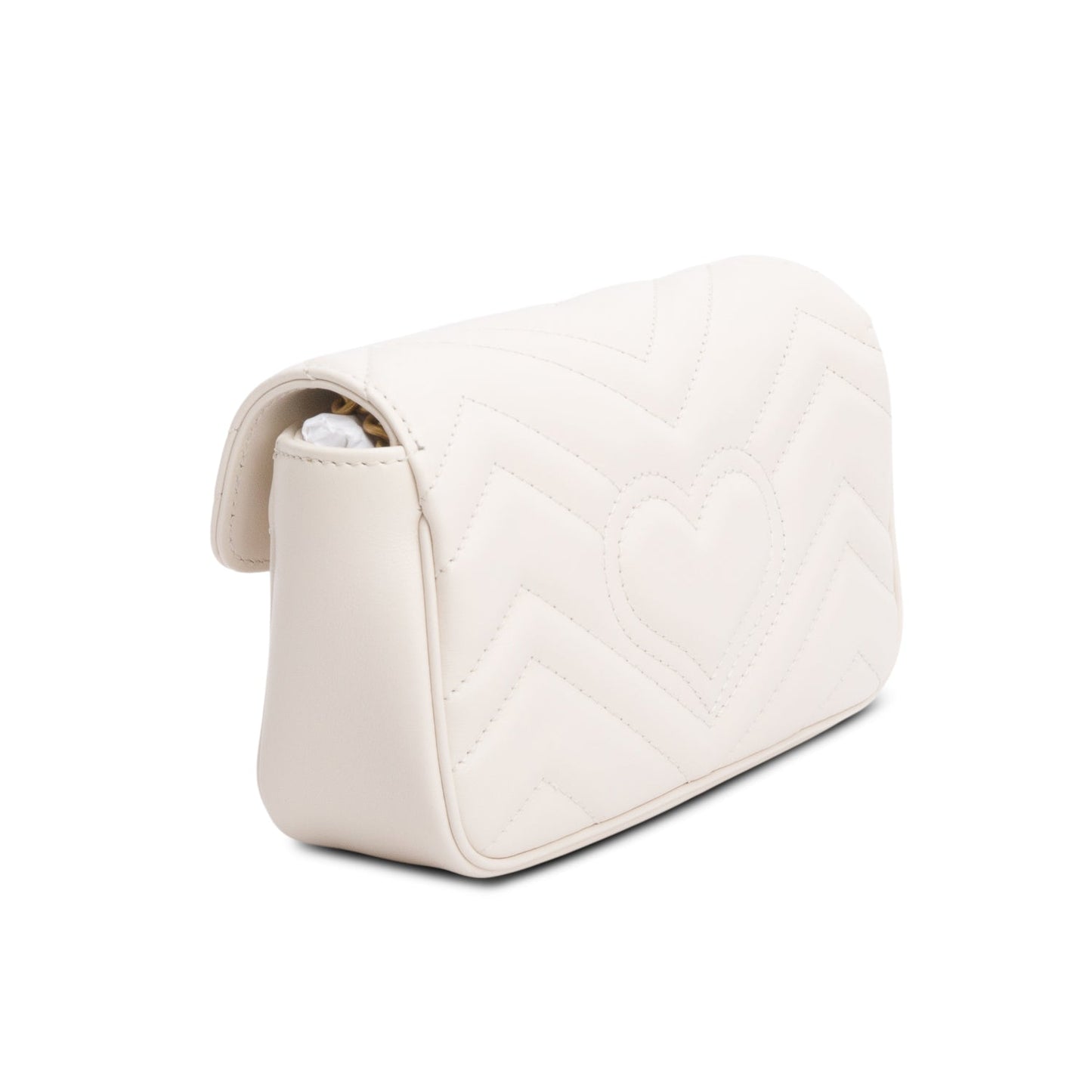 Gucci White GG Marmont Matelasse Leather Mini Shoulder Bag