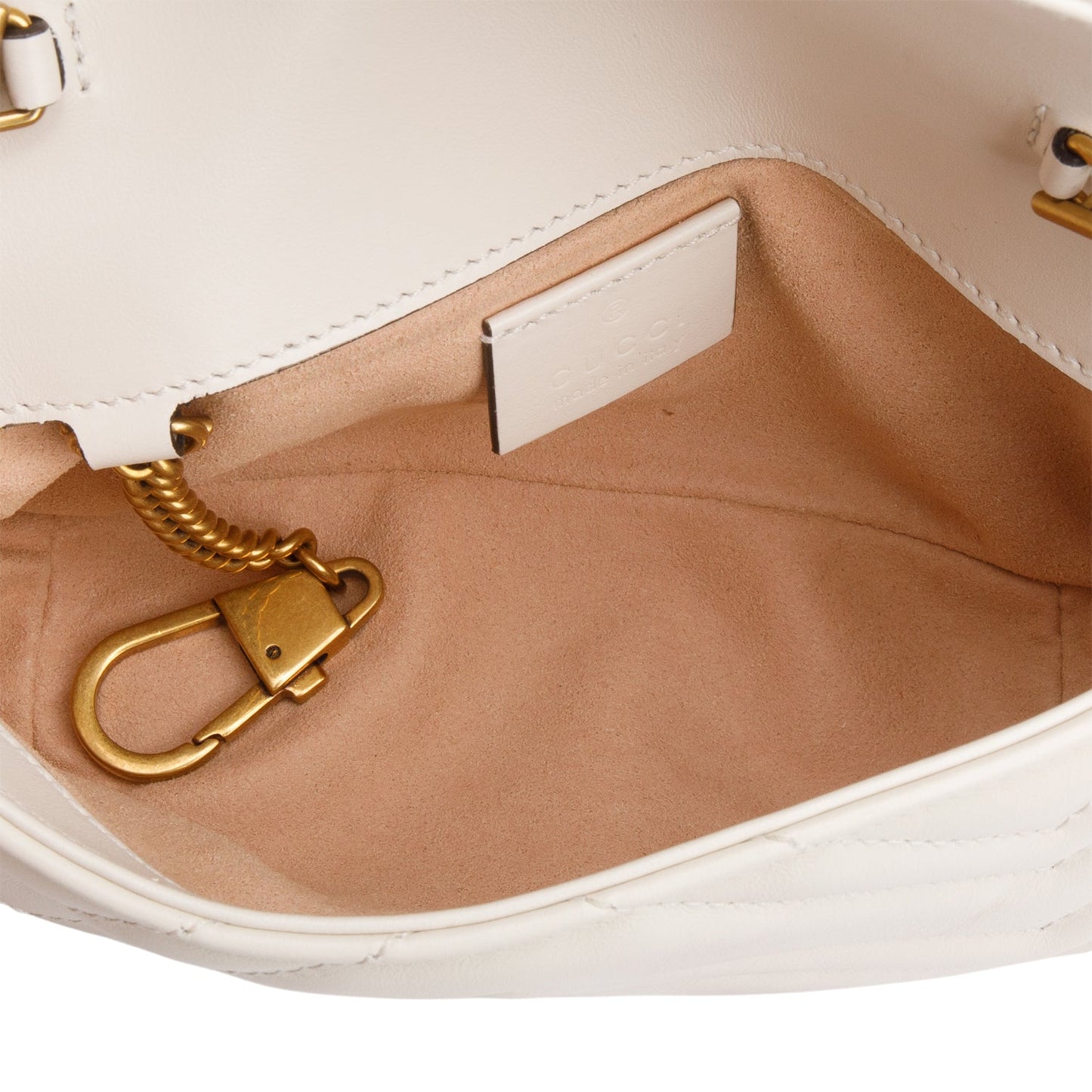 Gucci White GG Marmont Matelasse Leather Mini Shoulder Bag