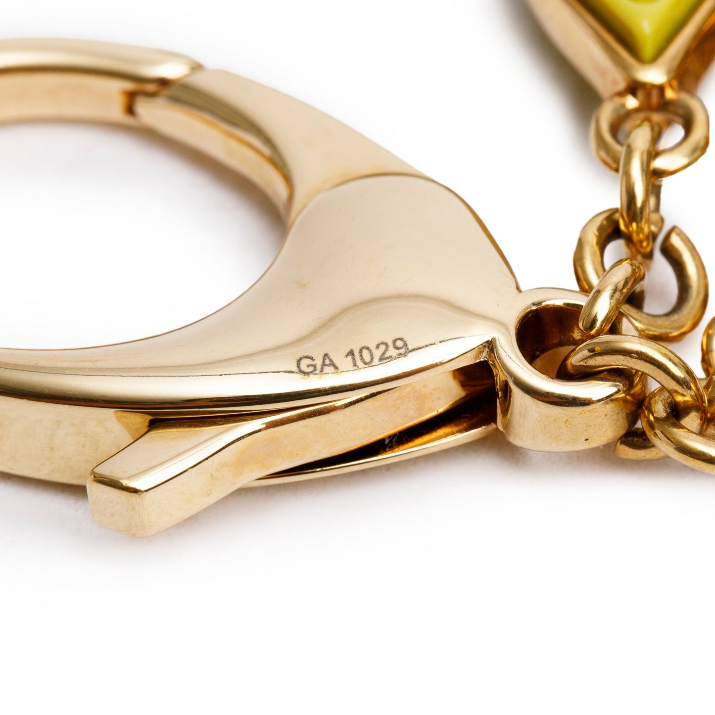 Louis Vuitton Gold-Tone Metal Grey/Green Resin Naif Bag Charm & Key Holder