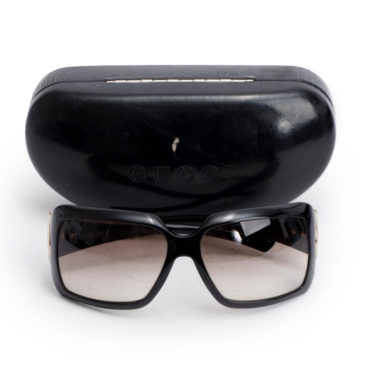 Gucci GG2562/S Black Acetate Horsebit Square Sunglasses