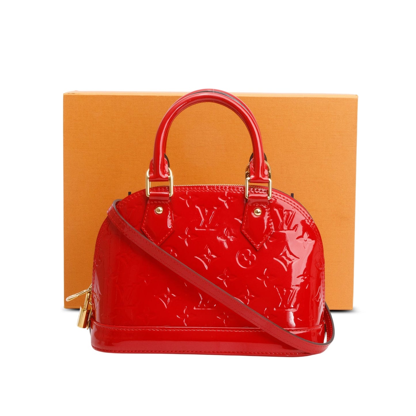 Louis Vuitton Red Monogram Vernis Leather Alma BB