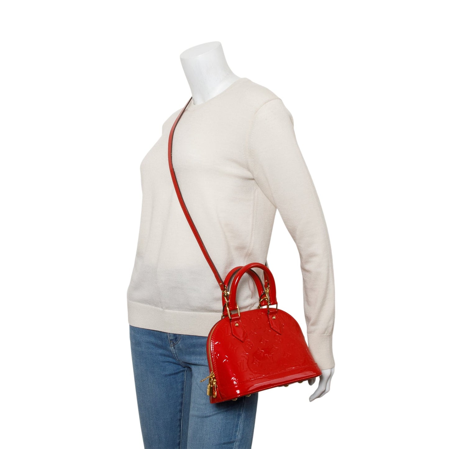 Louis Vuitton Red Monogram Vernis Leather Alma BB