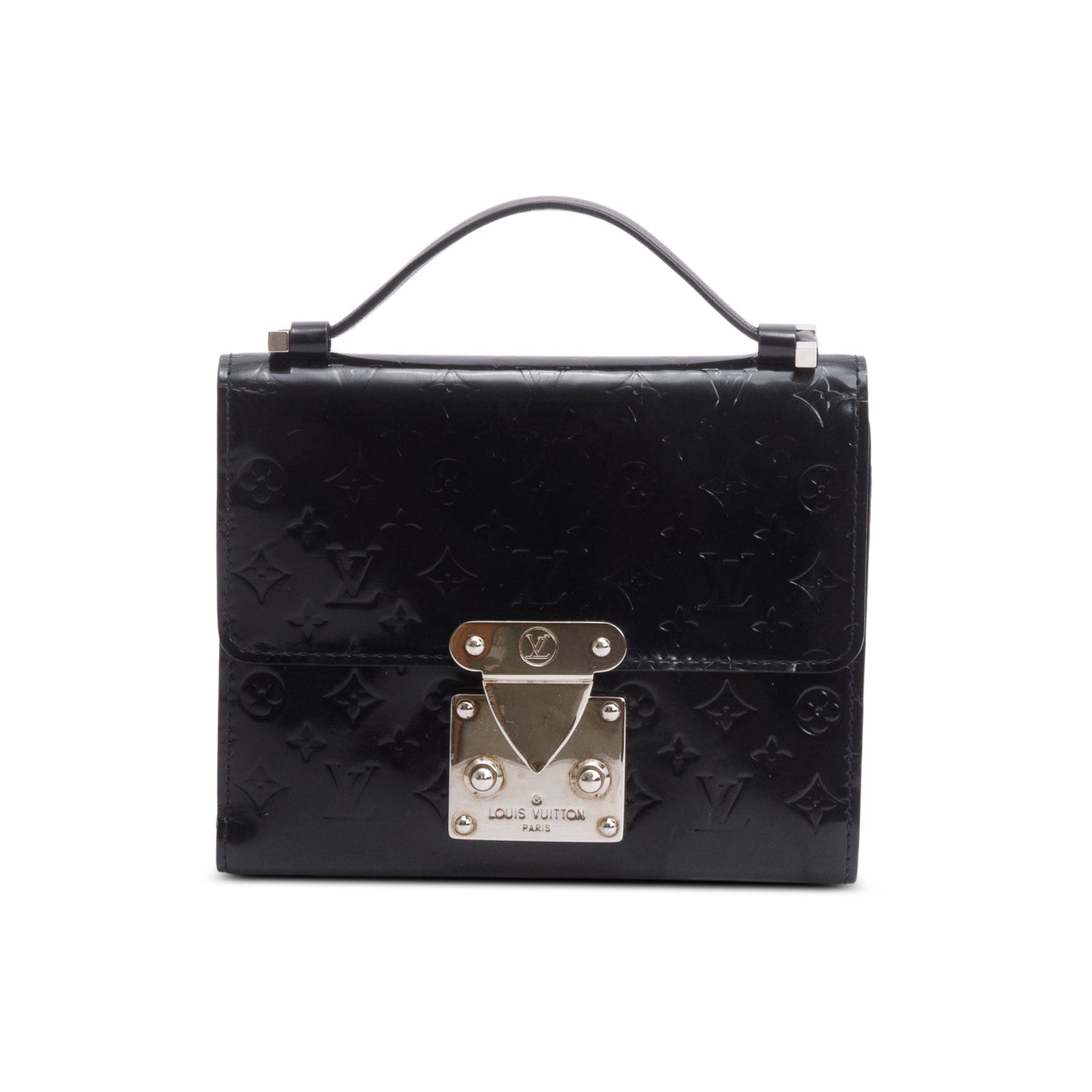 Louis Vuitton Black Monogram Vernice Glace Leather Anouchka Pochette