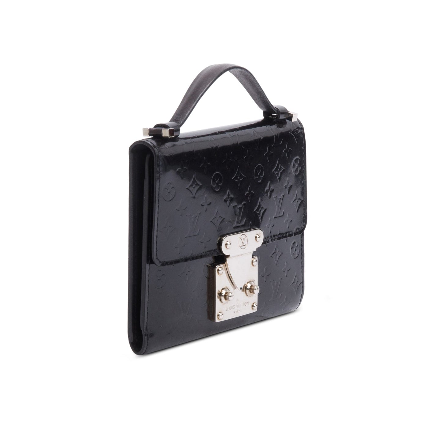 Louis Vuitton Black Monogram Vernice Glace Leather Anouchka Pochette