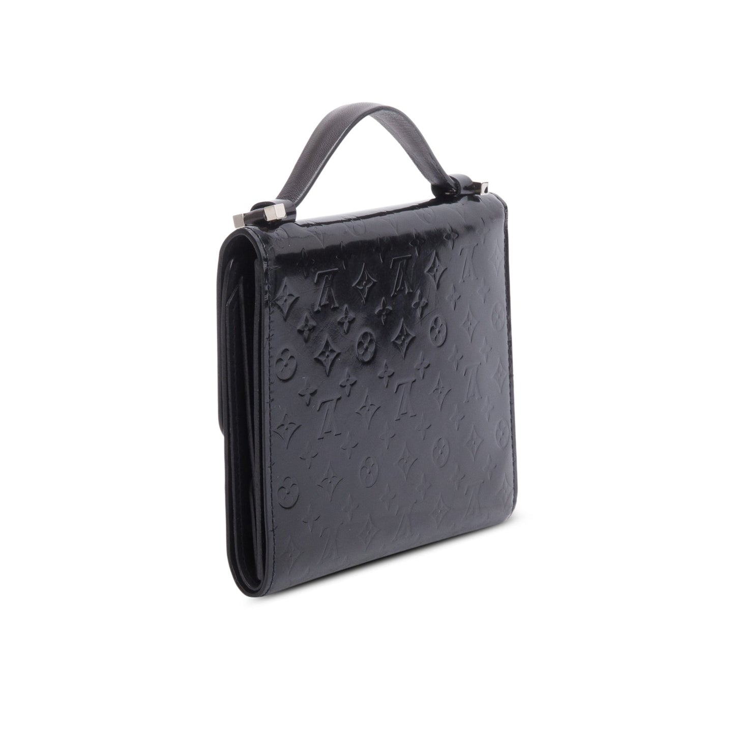 Louis Vuitton Black Monogram Vernice Glace Leather Anouchka Pochette