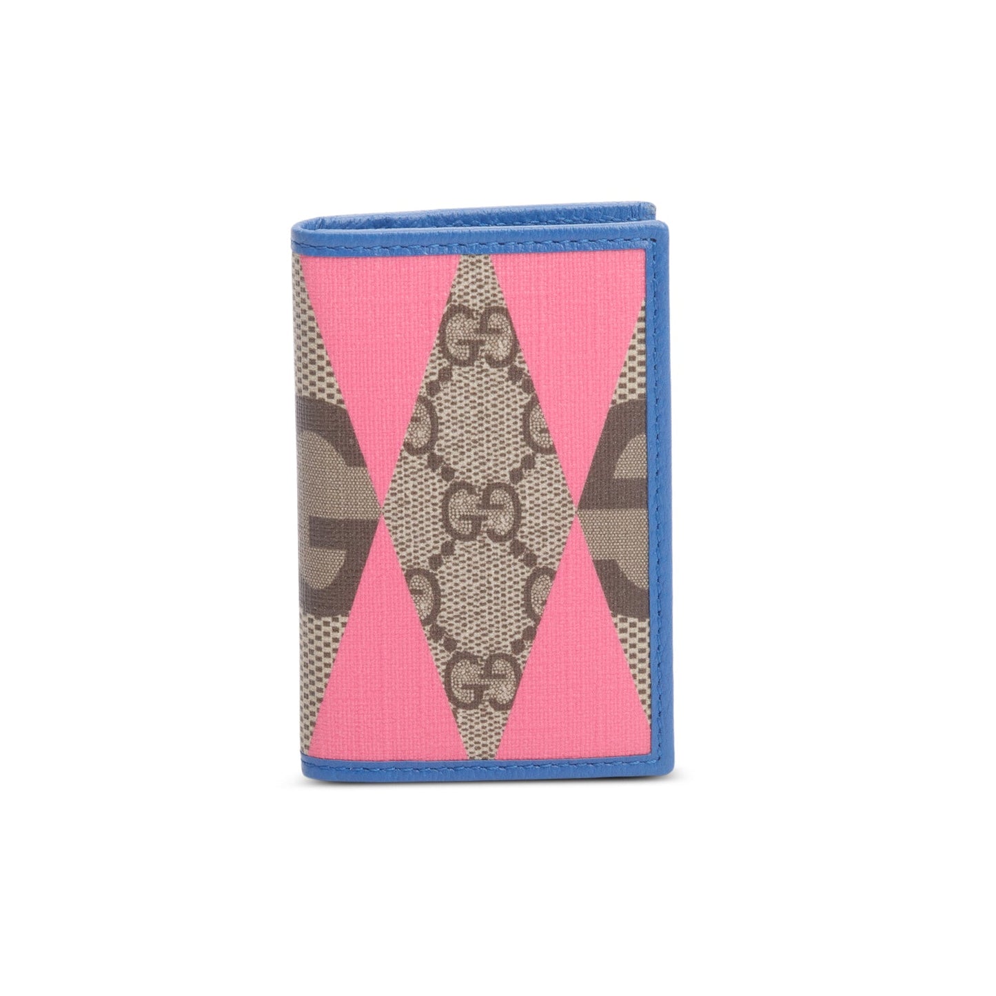 Gucci GG Supreme Monogram Textured Dollar Calfskin Rhombus Print Card Case