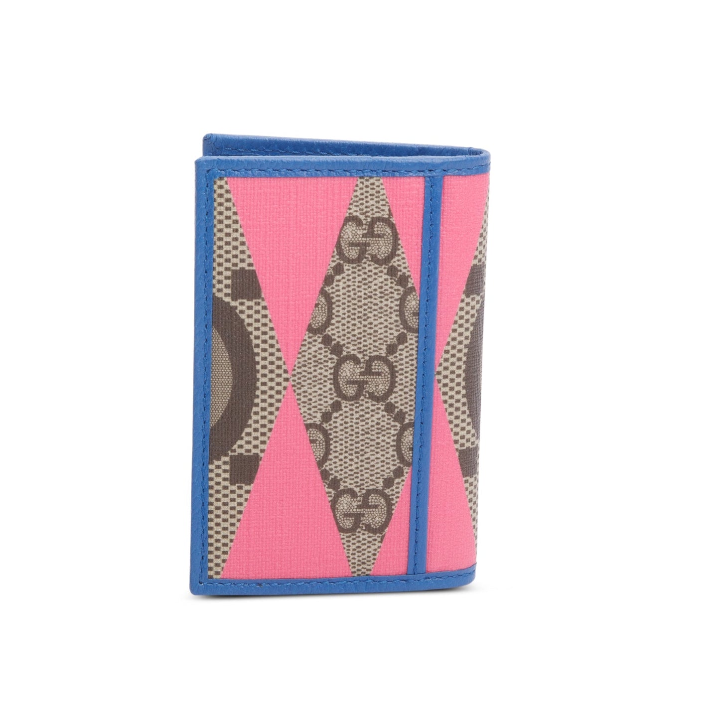 Gucci GG Supreme Monogram Textured Dollar Calfskin Rhombus Print Card Case