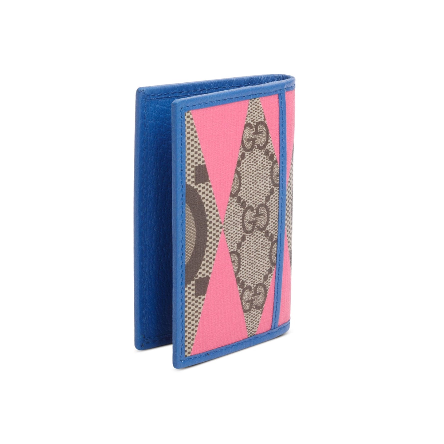 Gucci GG Supreme Monogram Textured Dollar Calfskin Rhombus Print Card Case