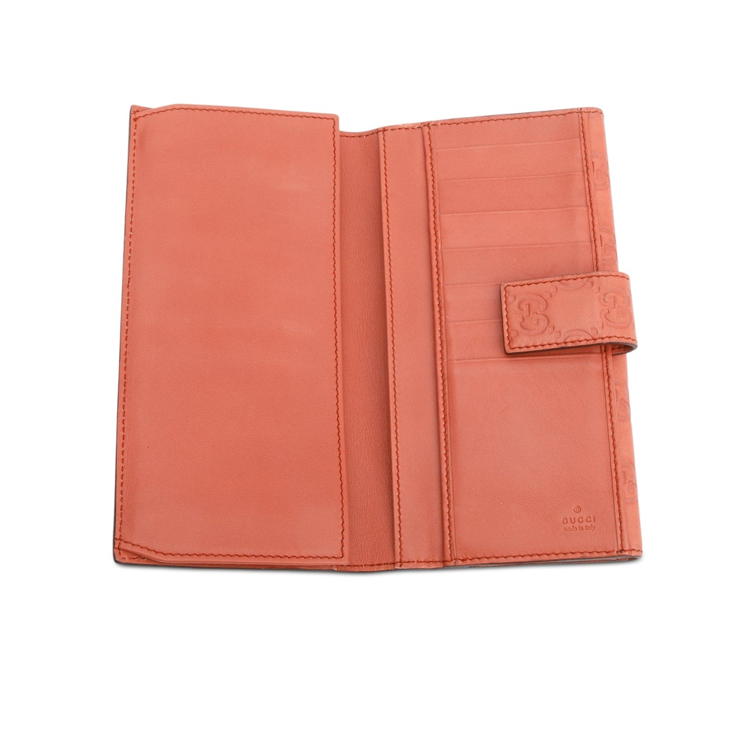 Gucci Red Guccissima GG Signature Leather Continental Wallet