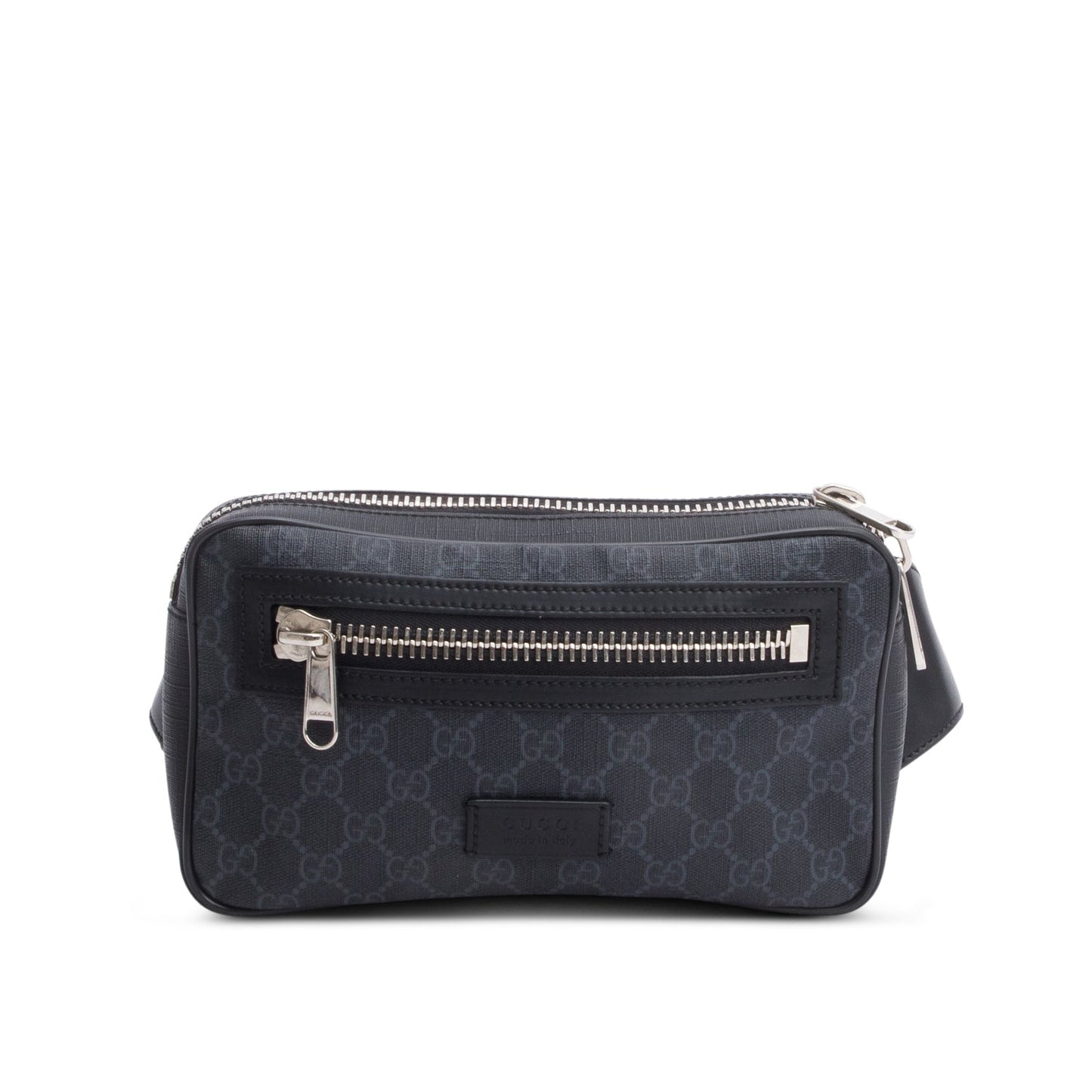 Gucci Black Soft GG Supreme Monogram Web Belt Bag