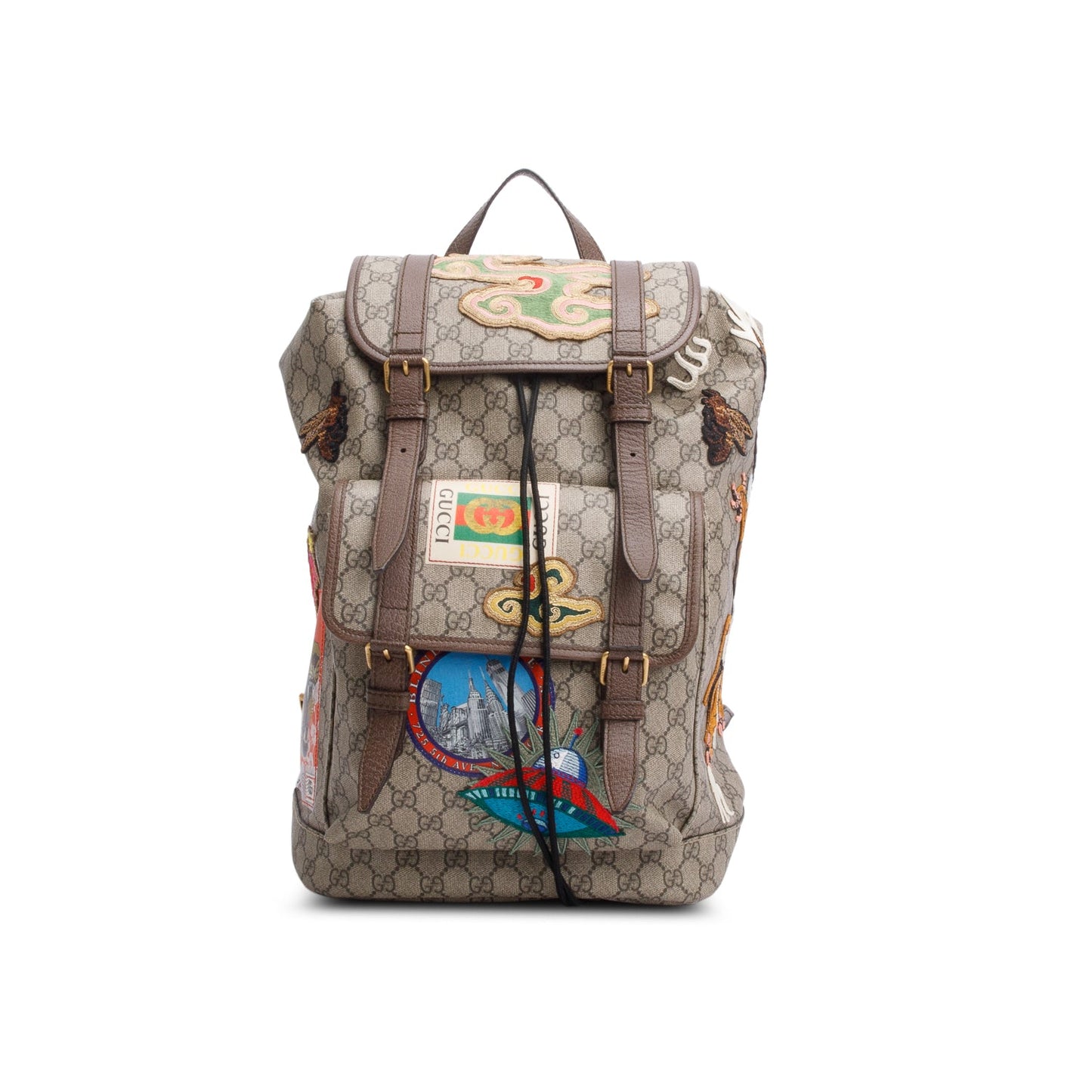 Gucci GG Supreme Applique Soft Courrier Backpack