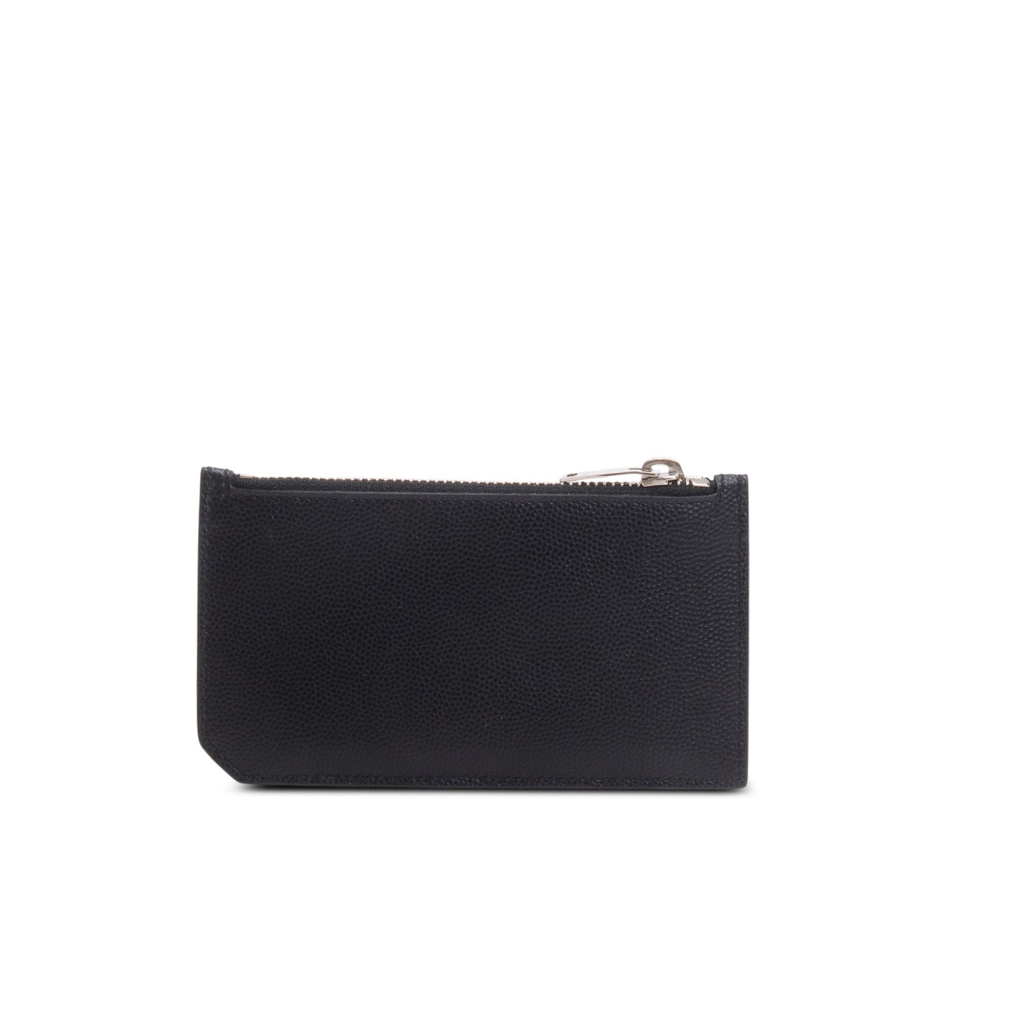 Saint Laurent Black Grain de Poudre Paris Fragments Zipped Card Case