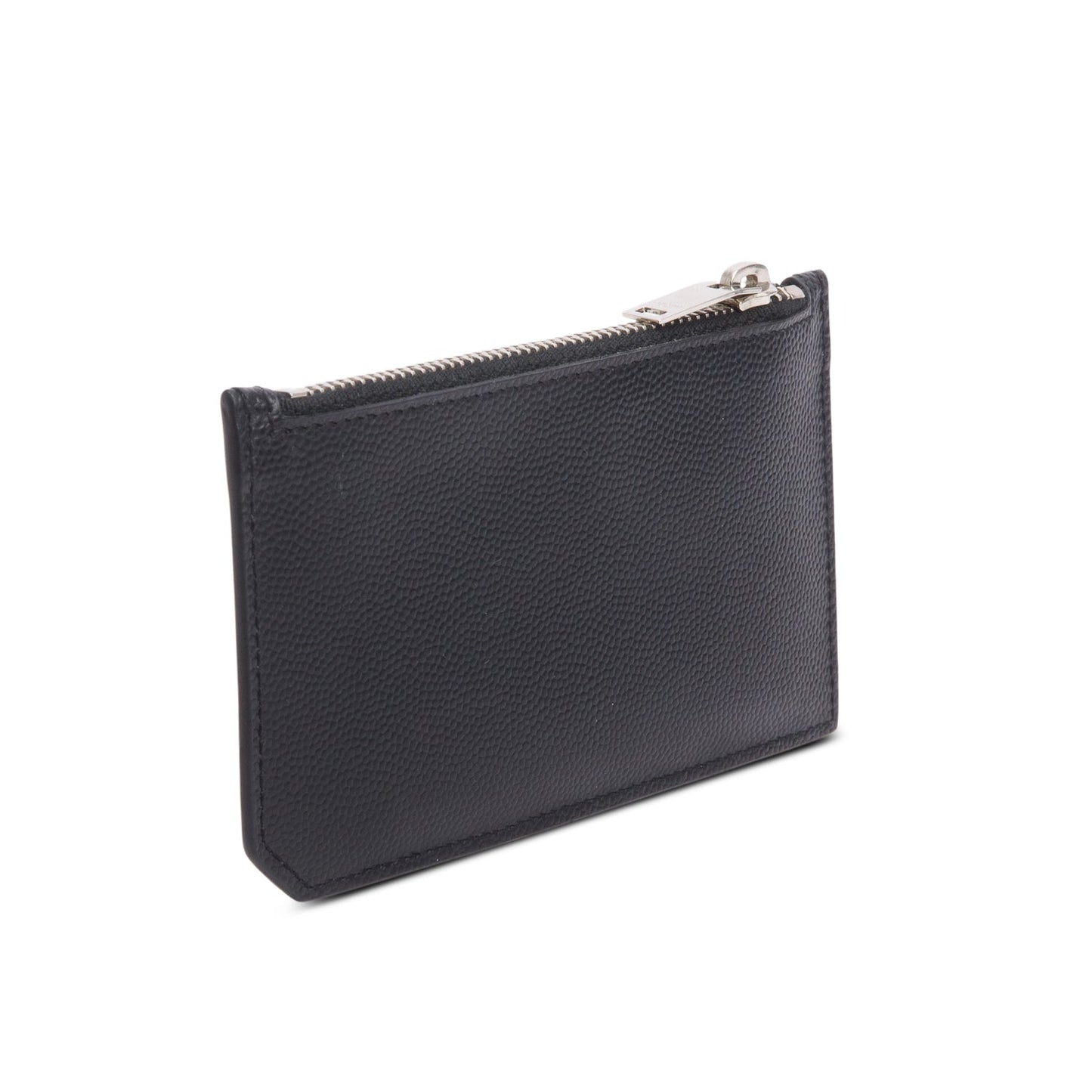 Saint Laurent Black Grain de Poudre Paris Fragments Zipped Card Case