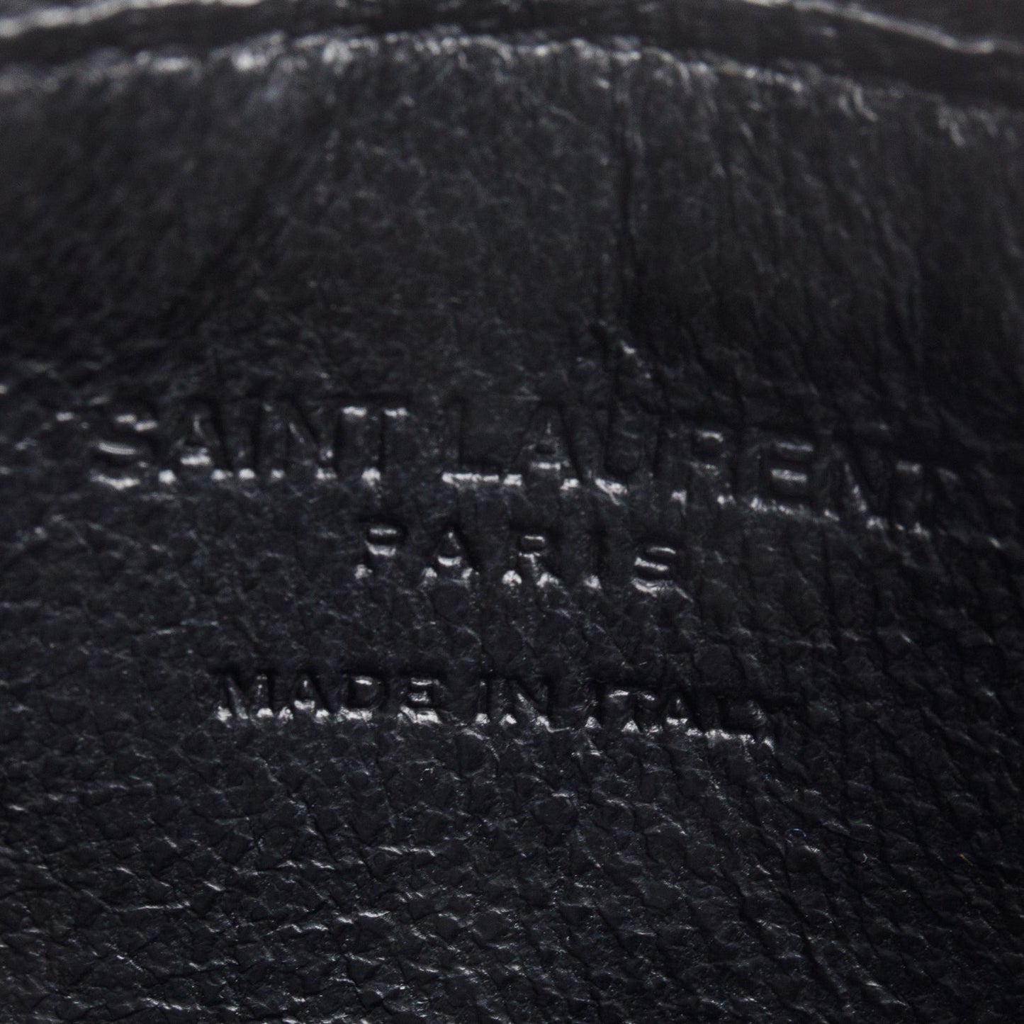 Saint Laurent Black Grain de Poudre Paris Fragments Zipped Card Case