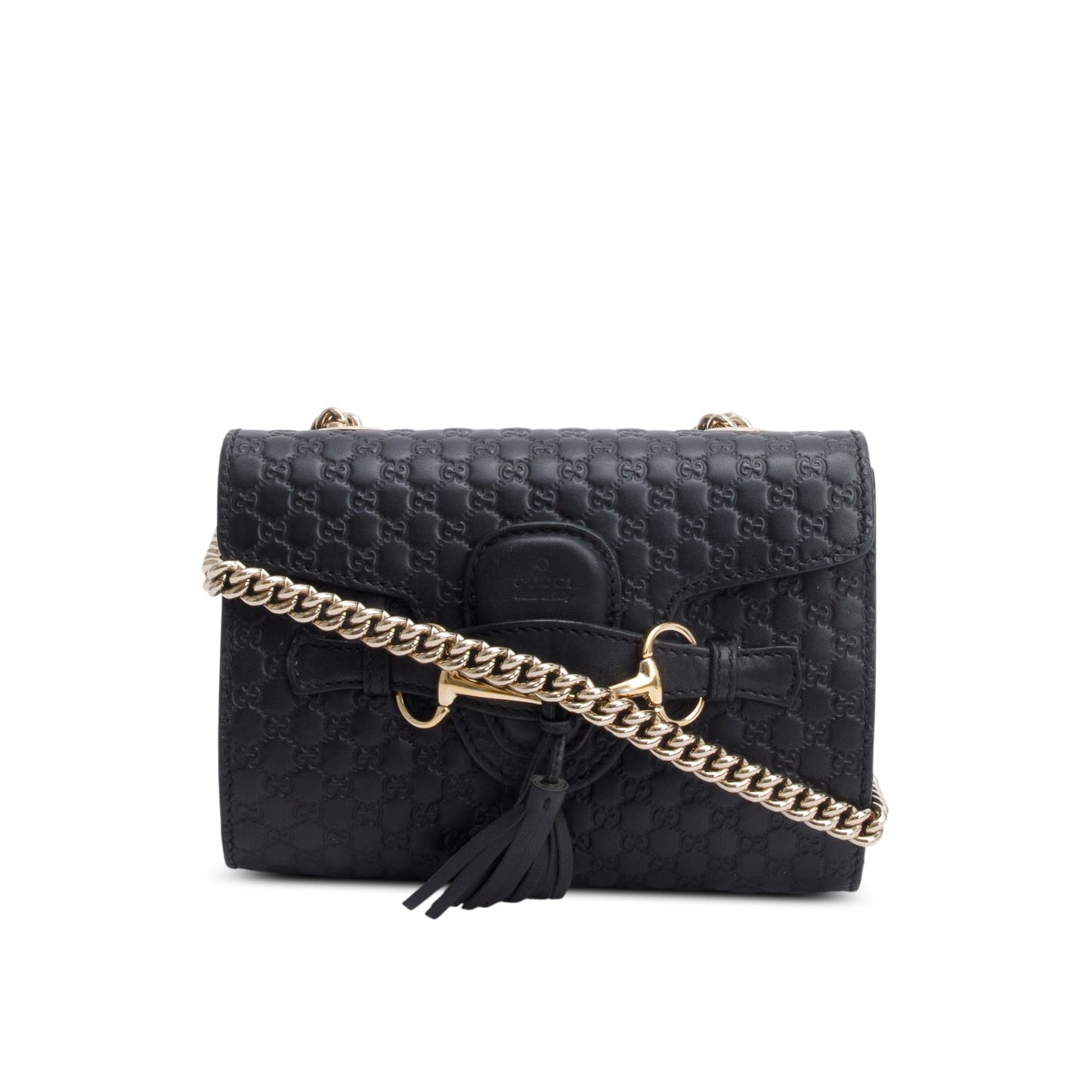 Gucci Black Microguccissima Mini Emily Horsebit Bag