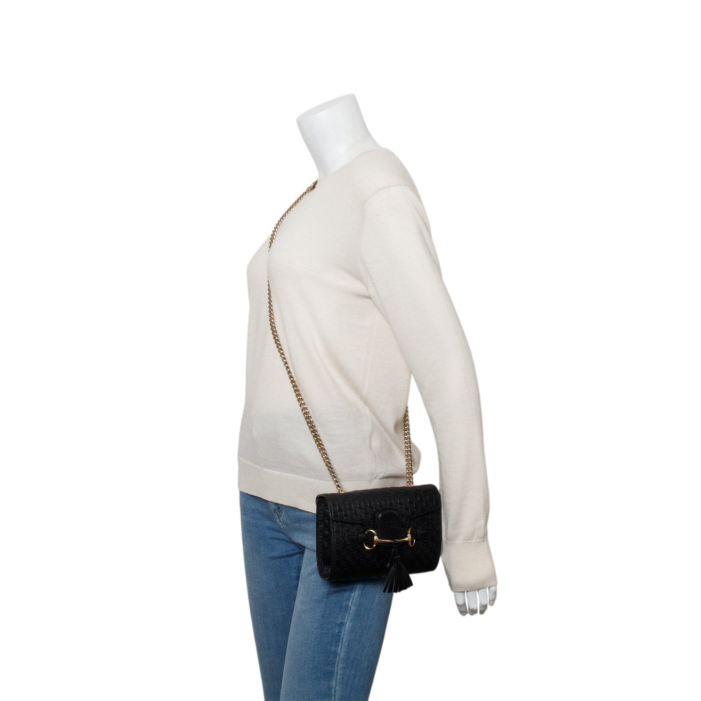 Gucci Black Microguccissima Mini Emily Horsebit Bag