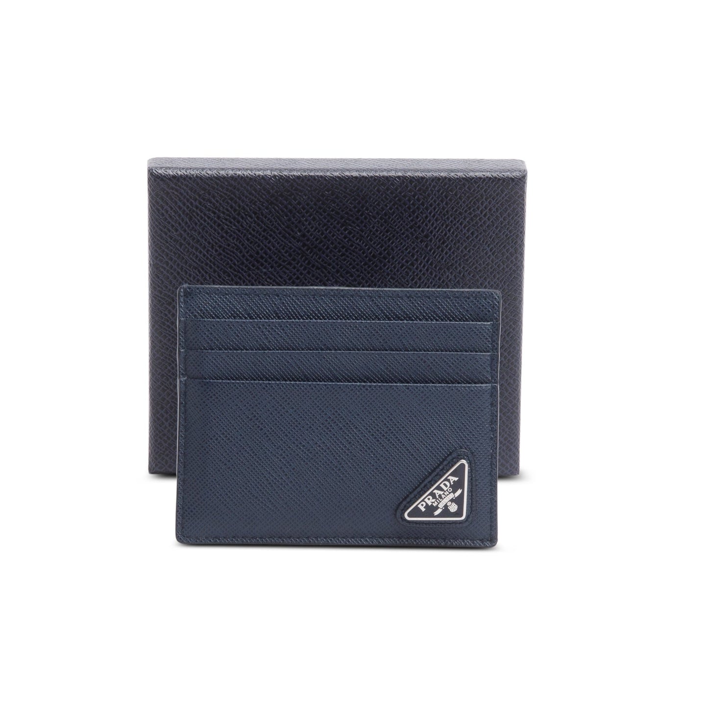 Prada Blue Saffiano Leather Card Holder