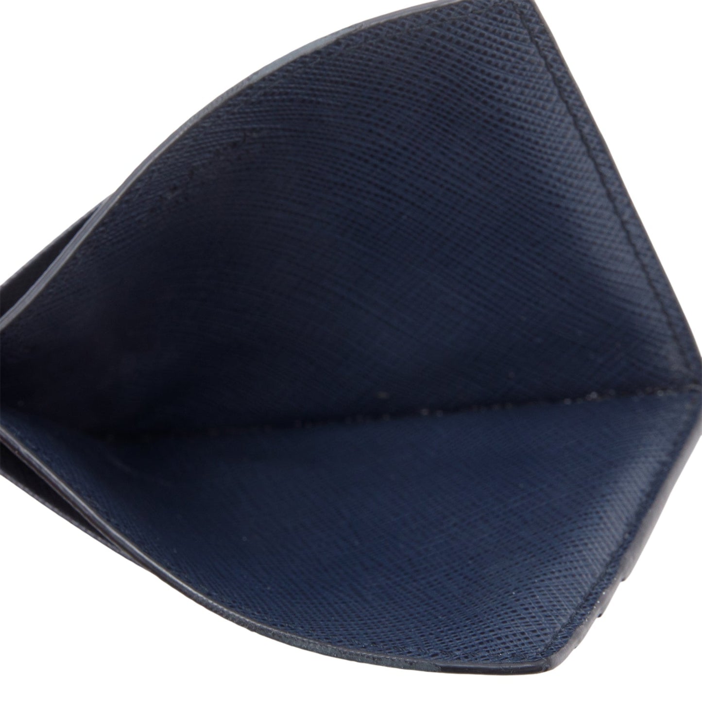 Prada Blue Saffiano Leather Card Holder