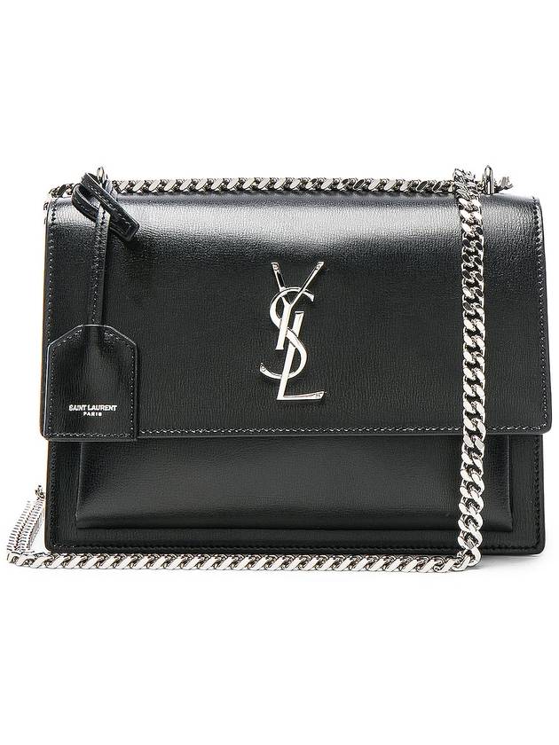 Luxury Saint Laurent Trending 2025 Sunset Monogram Medium Shoulder Bag Black