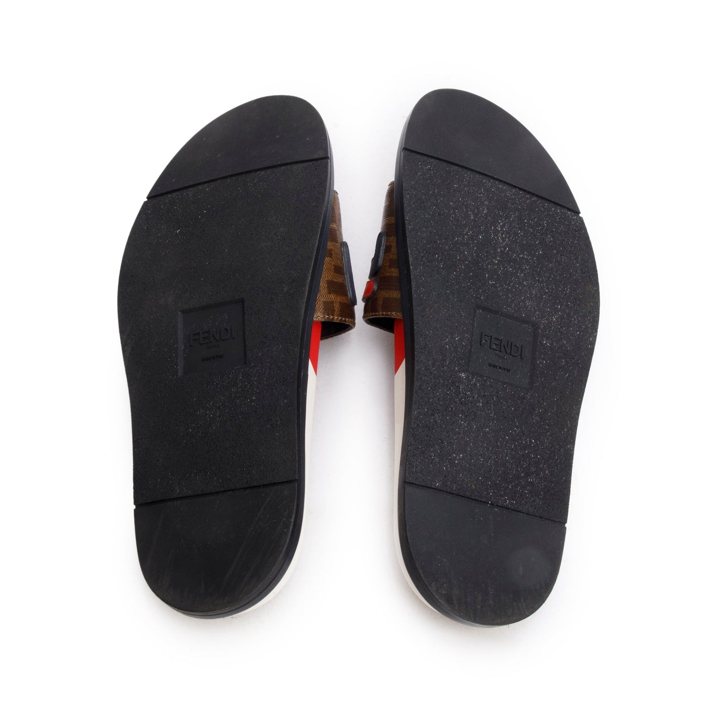 Fendi x Fila Zucca FF Logo Canvas Rubber Slides, Men’s Size 8