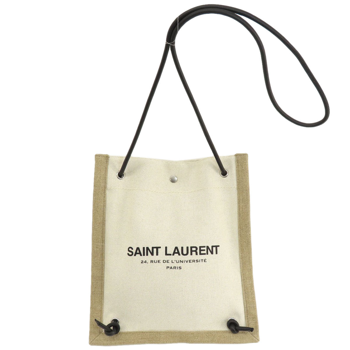 SAINT LAURENT Shoulder Bag canvas beige University Flat 2WAY Women