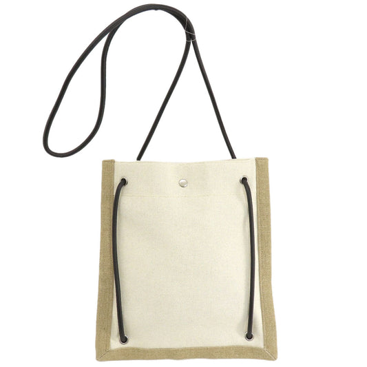 SAINT LAURENT Shoulder Bag canvas beige University Flat 2WAY Women