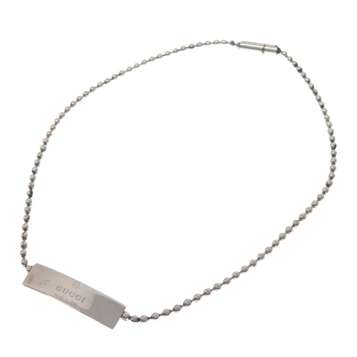 GUCCI bracelet SV Silver Ball Chain logo