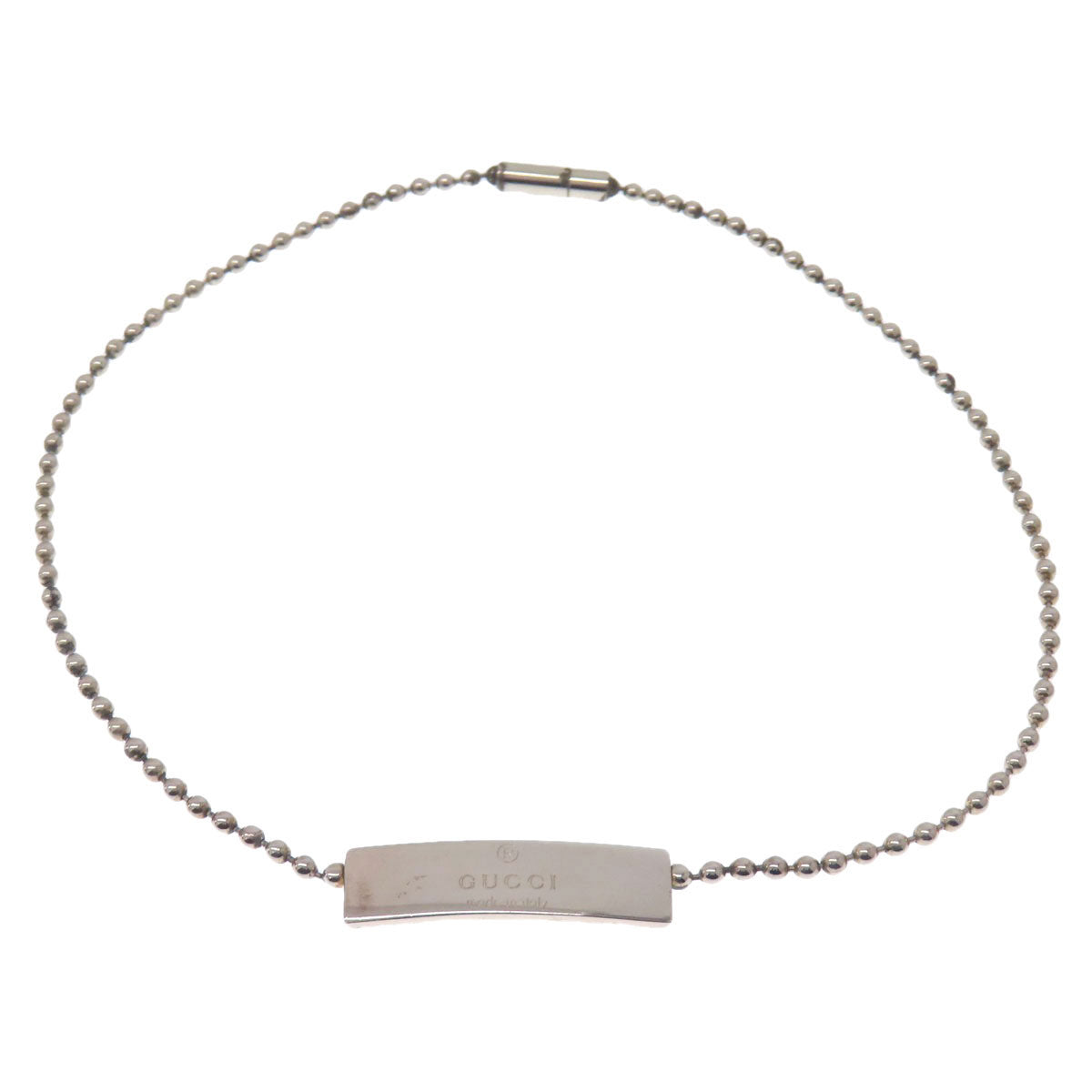 GUCCI bracelet SV Silver Ball Chain logo
