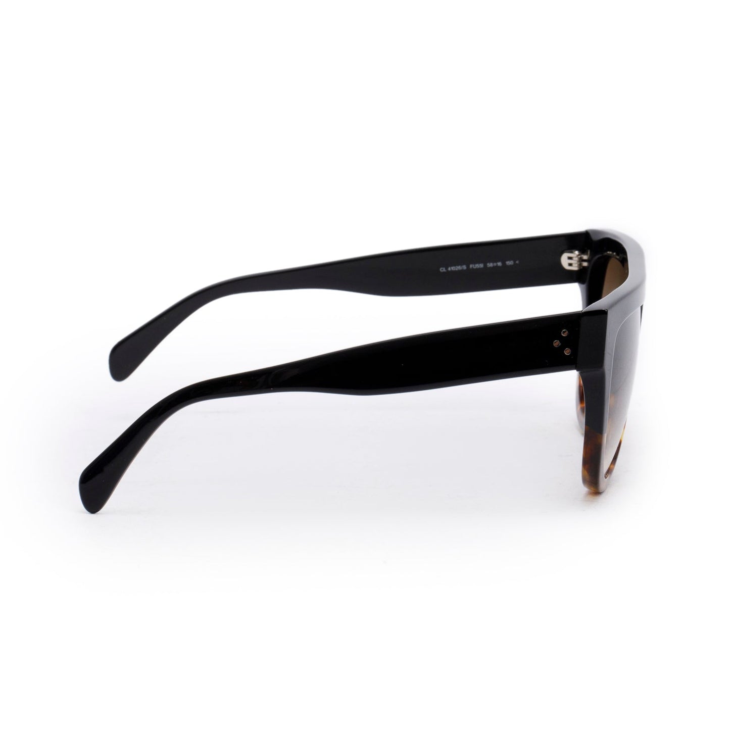 Celine CL 41026/S Black/Havana Acetate Shadow Sunglasses