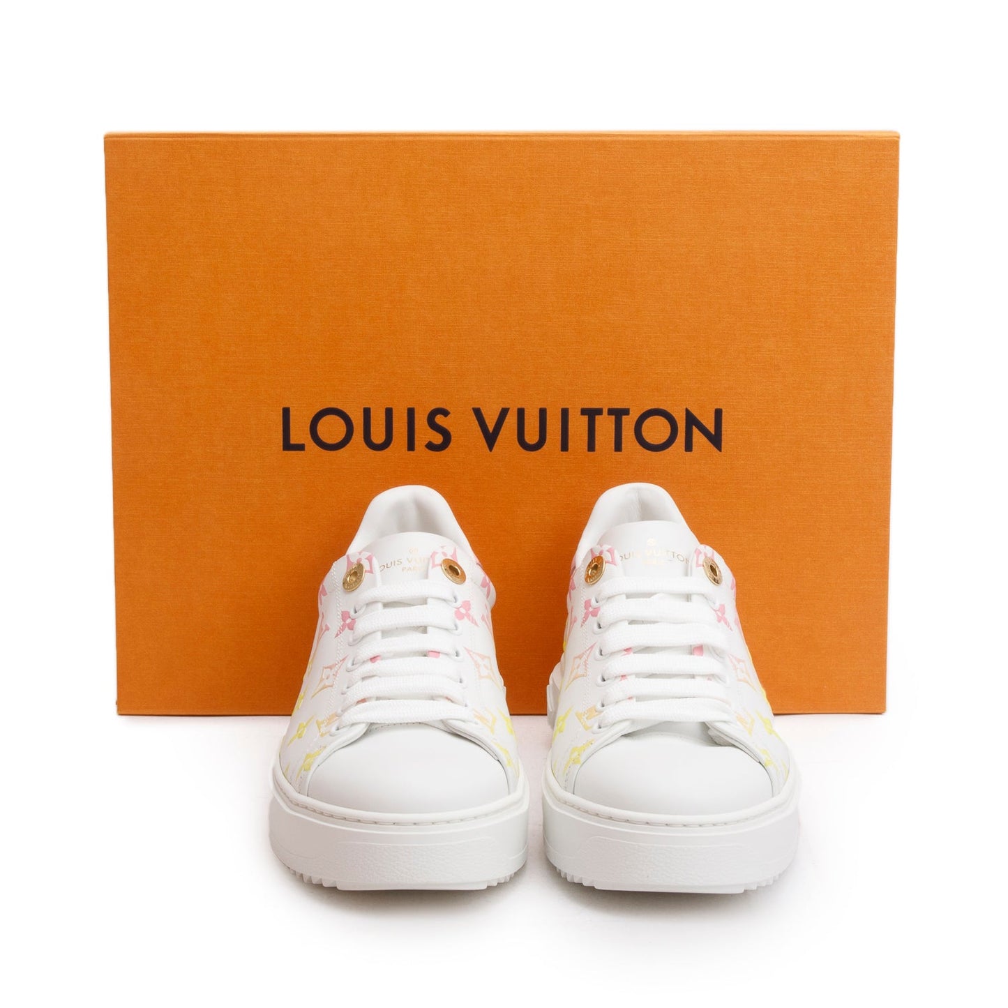 Louis Vuitton 2020 White/Pink Monogram By The Pool Time Out Sneakers, Size 38