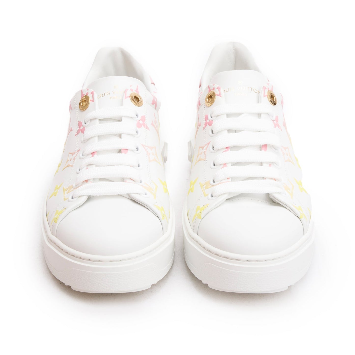 Louis Vuitton 2020 White/Pink Monogram By The Pool Time Out Sneakers, Size 38