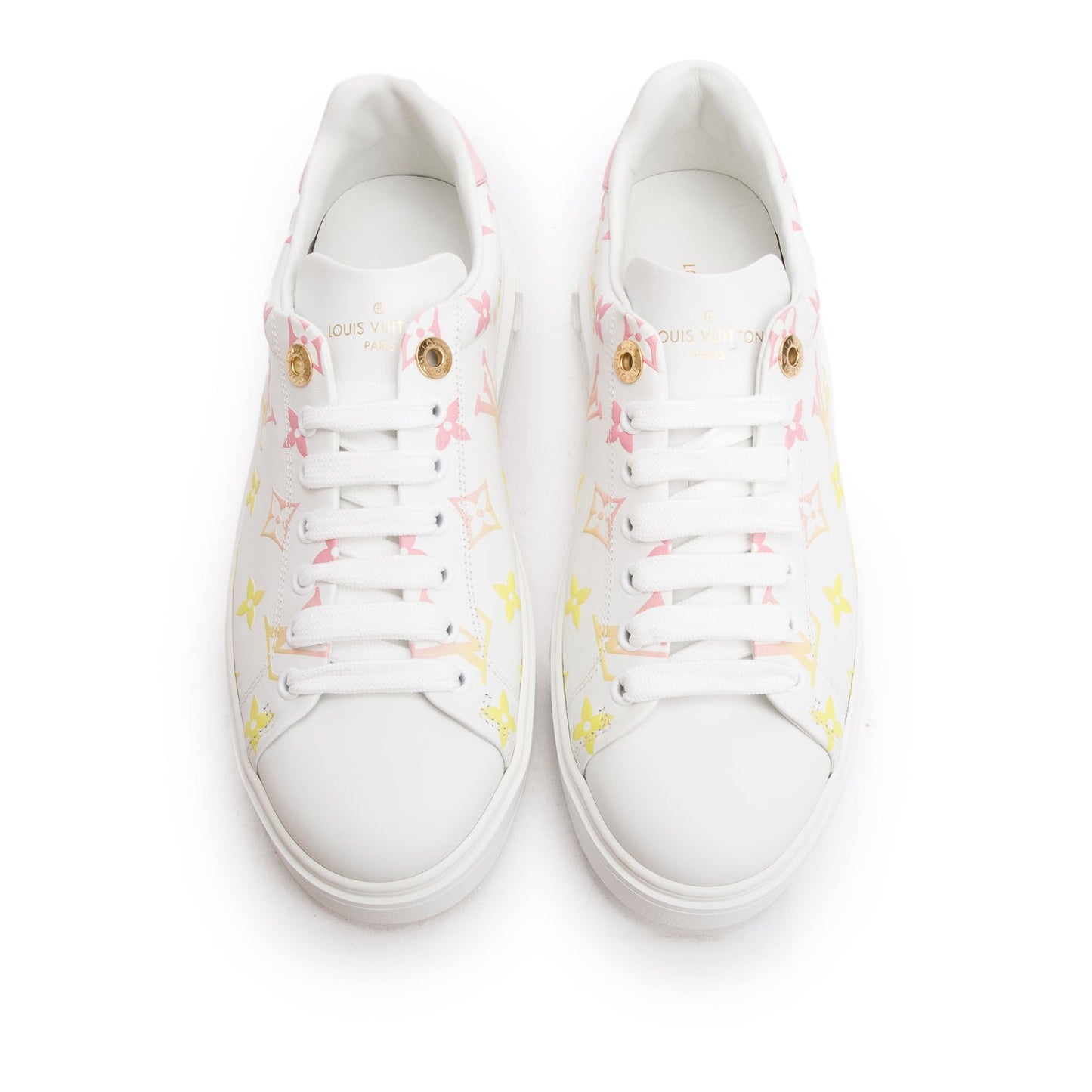 Louis Vuitton 2020 White/Pink Monogram By The Pool Time Out Sneakers, Size 38