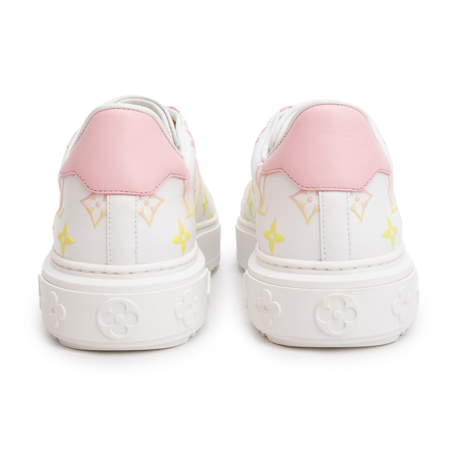 Louis Vuitton 2020 White/Pink Monogram By The Pool Time Out Sneakers, Size 38