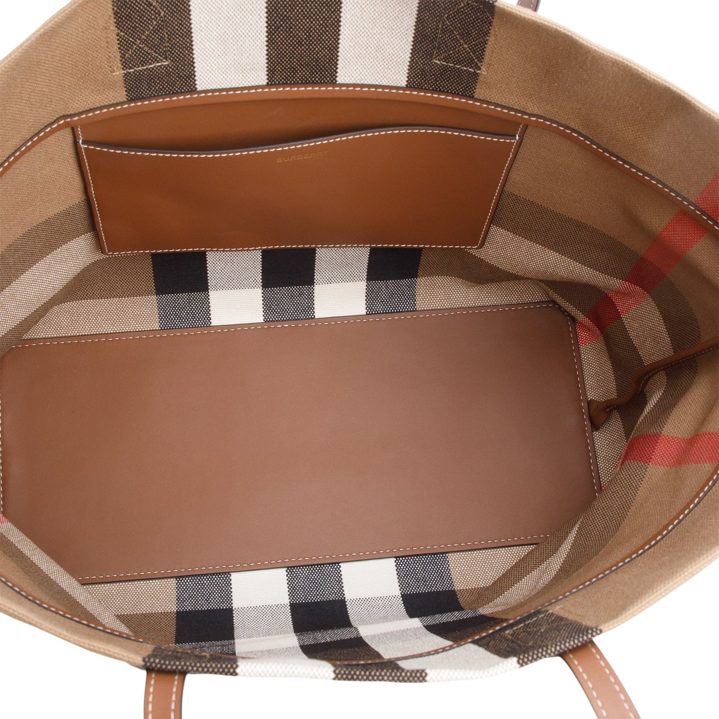 Burberry Brown Giant Check Canvas London Tote